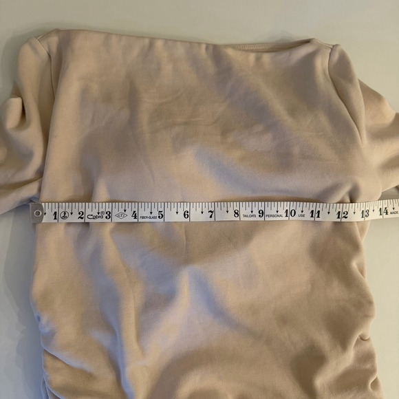 OGL Brami Top Sz M Tan Long Sleeve Built In Bra Ruched Sides New With Tags - Picture 9 of 12